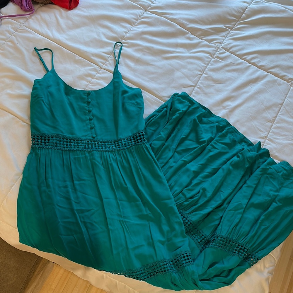 Teal Sleeveless Maxi Dress